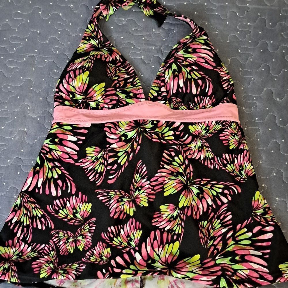 Joe Boxer tankini butterfly swim top size large NWT